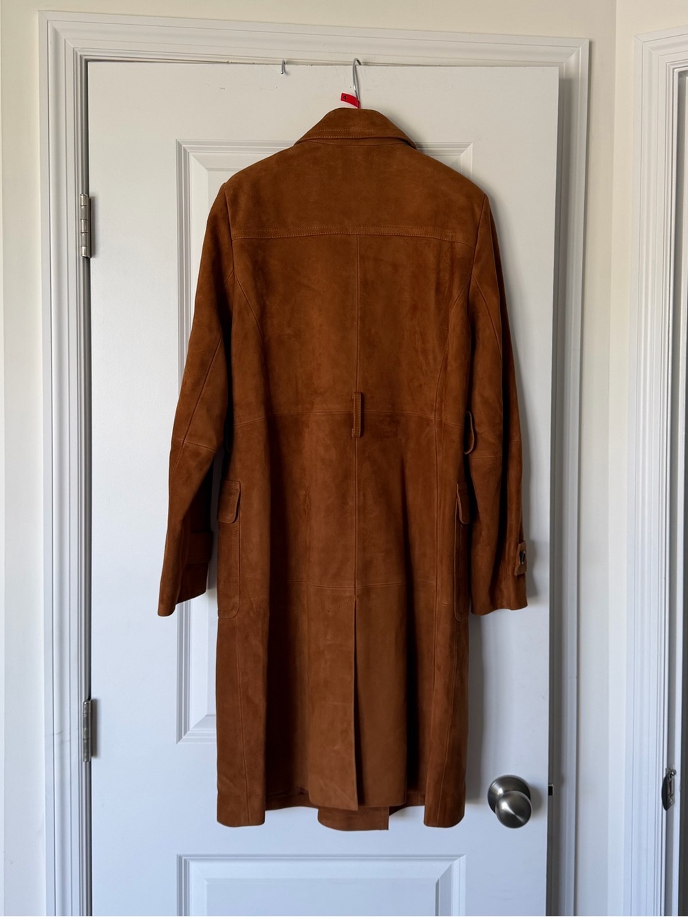 Talbots Brown Suede Double-Breasted Trench Coat - Picture 3 of 15